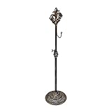 Display Stand for Wreath Handbag Purse Adjustable Height Standing Metal Wreath Hanger Holder on Tabletop or Floor(Vintage Gold)