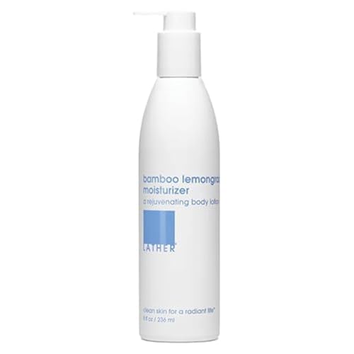 LATHER Bamboo Lemongrass Moisturizer 8 oz- a silky body lotion with a refreshing, invigorating aroma.