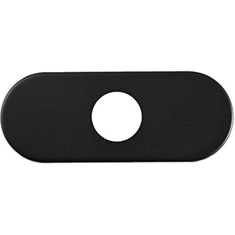 Wovier 6" Matte Black Circular Faucet Plate Escutcheon,Suitable for 4 Inch Sink, 3-to-1 Hole Cover Deck Cover