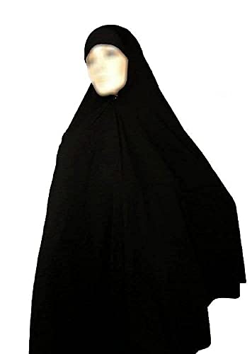 ADULTS BLACK EXTRA LONG MUSLIM PRAYER JERSEY PULLOVER HIJAB BURKHA MAKNA KHIMAR SCARF