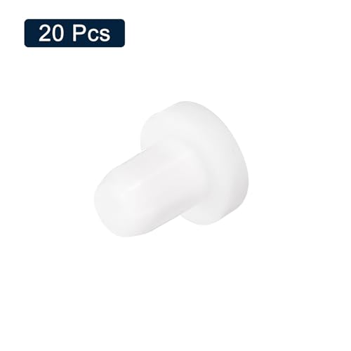 Image of uxcell 20 Pieces White Rubber Stopper, S4.5 Waterproof Plug Holes for 4.5mm / 0.18 inch Hole