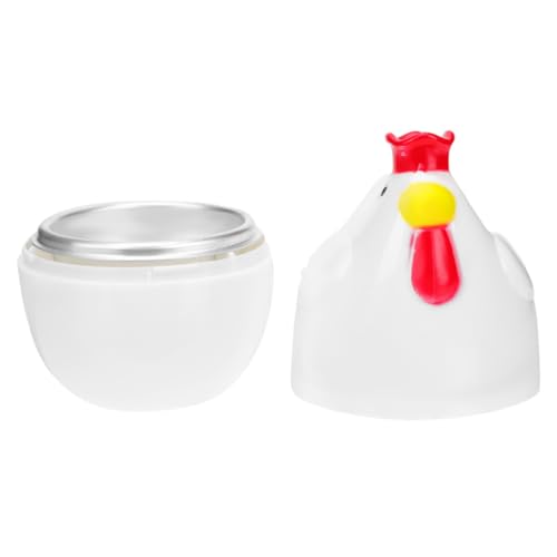 GRIRIW de Huevos para Microondas Forma de Pollito Blanco Taza Creativa para Cocinar Huevos al Vapor Caseros Apto para Cocina Rápida y Divertida