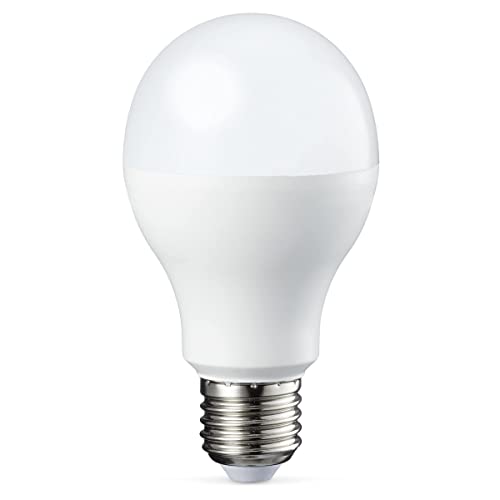 Amazon Basics LED E27 Edison Screw Bulb, 10.5W (Equivalent to 75W), CRI80, Warm White, Dimmable - Pack of 2
