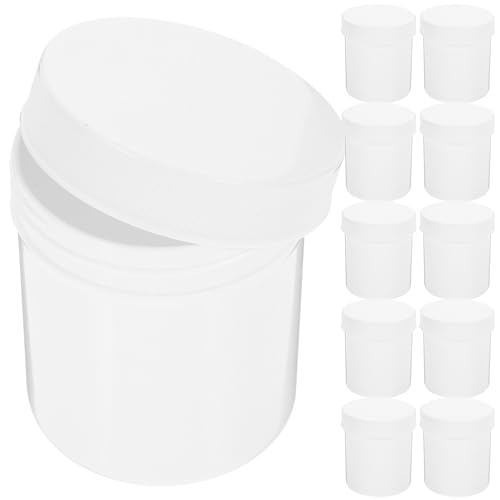 EXHUMKY Contenitori per Medicinali da 100 Ml Coperchio e Cuscinetto Set da 10 Bottiglie Vuote in Pet a Bocca Larga per Organizzatore da Viaggio e Conservazione Farmaci