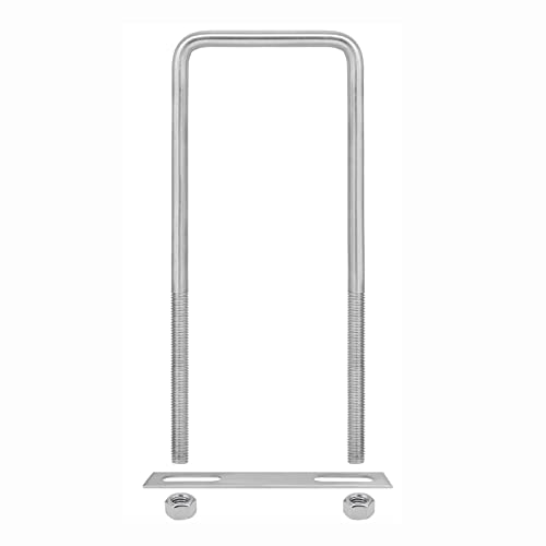 Image of 4 Sets 304 Stainless Steel Square U-Bolts 2-3 /8 inch(60mm) Inner Width, 6.3 inch(160mm) Length Stainless M8 with Nuts, Frame Plate, Accessories for Automobiles Trailer, Boat Trailer Industrial Parts
