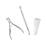 Set empujador removedor de cutícula y corta cutículas. Acero inoxidable. Manicura y pedicura. De regalo raspador de talones.