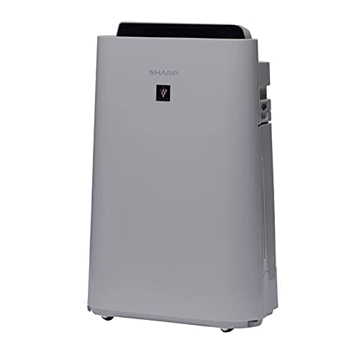 SHARP UA-HD40E-L Luftreiniger mit Luftbefeuchter für Räume bis zu 26 qm, 3-Stufen Filtersystem (Vorfilter, Geruchsfilter, HEPA-Filter), grau