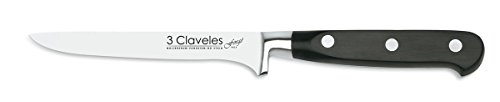 3 Claveles Cuchillo para Deshuesar Forgé de Acero Inoxidable, Negro, 13 cm
