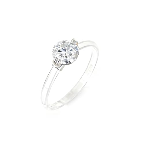 Jeulia 1CT Moissanite Engagement Ring for Women, Transparent Invisible Band,