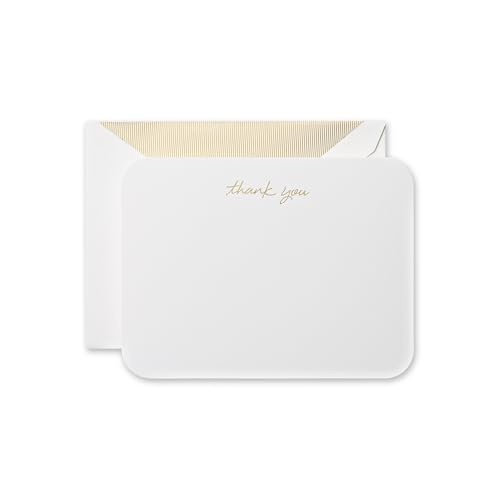 Crane & Co. Round Corner Thank You Cards (CT6301),Pearl White