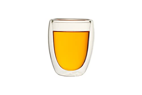 Image of Double Wall Thermal Insulated Mug for Drinking Tea,Coffee,Espresso,Juice,Wine,Latte, Cappuccino Stackable Glass Cup 350 ML Each. (01A Pack of 2)