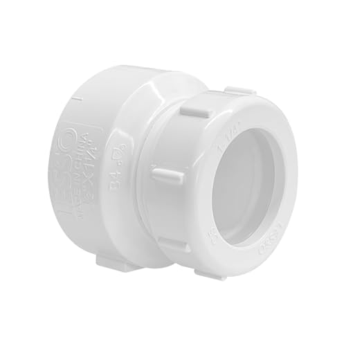 Image of LESSO PVC Trap Adapter, 1-1 /2 x 1-1 /4 Inch Female Fitting