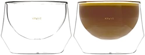 KRUVE IMAGINE Coffee Cups - Handcrafted Double-Wall Glass Cups (Set of 2, 6.5oz/200ml) - Perfect for Latte Art &amp; Espresso - Durable Borosilicate Glass - Ideal Gift for Coffee Mugs Lovers - Cappuccino
