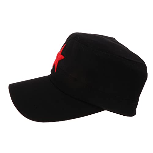 Tachiuwa Boné de Algodão Solário para Masculina com Fivela Ajustável, Preto