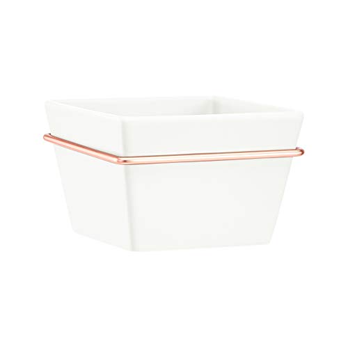 Preisvergleich Produktbild AmazonBasics Pflanztopf für die Wandaufhängung, quadratisch, Weiß / Kupferfarben