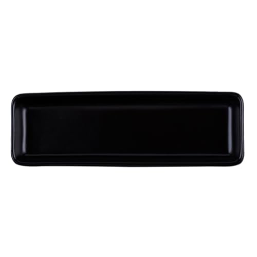 Plato sushi cerámico rectangular negro largo miniatura 1
