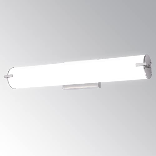 Asd Led Vanity Light Fixture | Frosted Tube Wall Mount Lighting Bar | 24 Inch 25W (70W) 120V 1750Lm 3000K 4000K 5000K Adjustable | Bathroom Cylinder Lamp, Dimmable, Energy Star, Etl | Nickel #TOP17