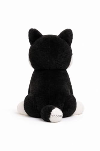 Image of Husky Dog Soft Toy for Girls Boys Kids,Black,Husky with Glitter Eye Animal Plush Stuffed Baby Teddy Gift Birthday, 30 cm