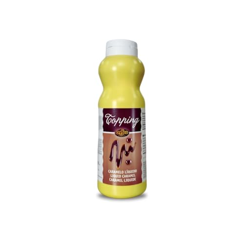 Sirope Caramelo Topping CRESCO 1Kg - Botella Profesional Hostelería, Caramelo Líquido Oscuro Brillante, Postres Helados Pancakes