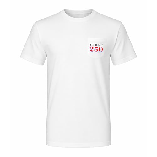 Trump 250 Pocket T-Shirt White (US Alpha Large Regular Regular)