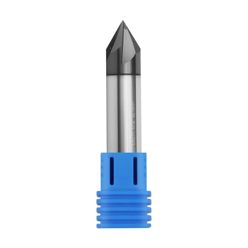 Image of 1 /2 inch Solid Carbide Chamfer Mill, AlTiN Coating, 4 Flute, Chamfer End Mill for Medium Hardness Materials, Double End End Mill Bits, 60 Chamfer Angle, 1 /2 inch Shank Diameter