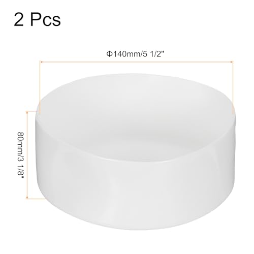 Image of uxcell 2pcs Rubber End Caps 140mm(5 1 /2 Inch) ID x 80mm(3 1 /8 Inch) H Vinyl Round Tube Bolt Cap Cover Screw Thread Protectors White