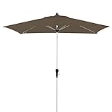 doppler Aluminium Sonnenschirm SL-AZ 220x140- Rechteckiger Kurbelschirm- Modernes Design- Starker UV-Schutz- 220x140cm- Greige-Taupe