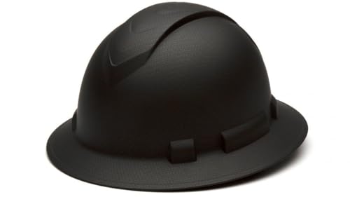 Pyramex Ridgeline Full Brim Hard Hat 4 Point Ratchet Matte Black Graphite Pattern