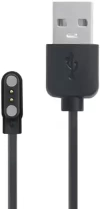 TEQNEQ Noise Colorfit Pulse Grand Usb Fast Charger Magnetic Charging Cable Adapter (Smart Watch Charger 2 Pin), Black
