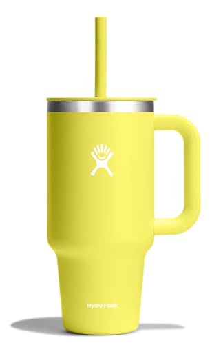 Image of Hydro Flask Travel Tumbler with Handle, Lid and Straw - Insulated Stainless Steel in 32 Oz Cactus