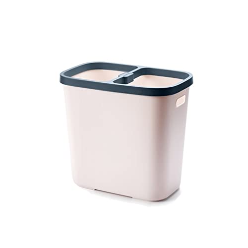 Basura de cocina con tapa abatible 12L Rectángulo Doble compartimiento Basura Can Reciclaje de basura Clasificación Clasificación Papelera de residuos for la cocina Bañera Sala de estar Bote de basura