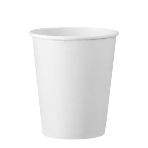 LogiPack Lot de 200 gobelets à café blancs 200 ml | Gobelets en carton résistant à la chaleur | Gobelets pour boissons chaudes | Gobelets pour boissons froides