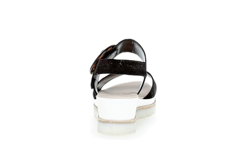 Black Solid Sandal by Gabor USA3
