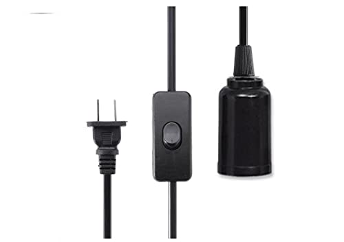 Rabicho Abajur 2m Preto Plugue Macho com Soquete Liso Instalado