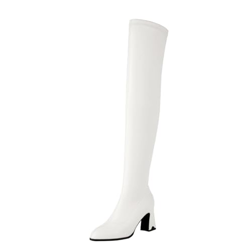 Cuissarde femme talon haut sexy AEGJEGVD en cuir classique et bout pointu
