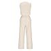Women's Two Piece Outfits Summer Fashion Y2K Tie Front V Neck Crop Tank Top and Wide Leg Pants Lounge Matching Sets Beige