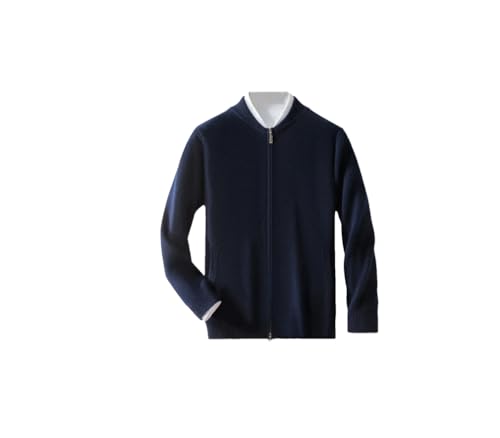 Men's Casual Stand Collar Cardigan Sweater Knitted Full Zip Thick Soft Warm Sweater