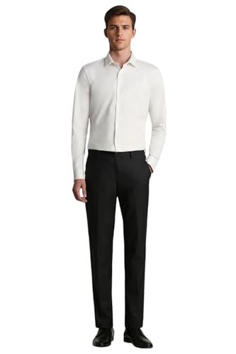 Image of Louis Philippe Men's Mid Rise Straight Formal Trousers