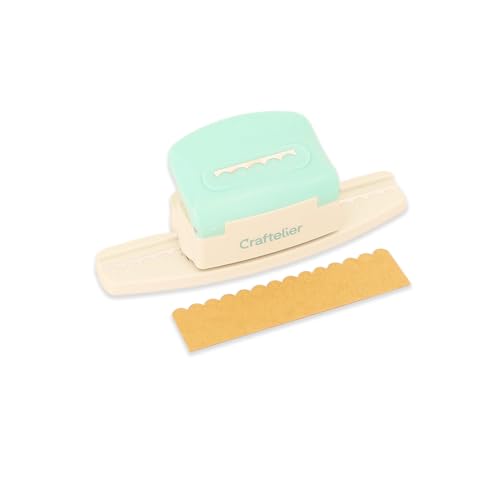 Craftelier - Perforadora de Palanca a Presión para Realizar Bordes de Festones Decorativos en Papeles y Cartulinas Especial para Scrapbooking y Manualidades | Tamaño Aprox. 15 x 5,02 x 5,02 cm