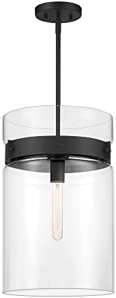 DESIGNERS FOUNTAIN Midnight LA Pendant Light, 18.5 Inch Hanging Ceiling Fixture for Kitchen Island and Dining Room, Matte Black, D222M-12P-MB