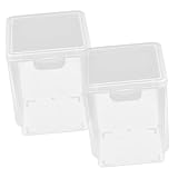 CVUTOVO 2 Stück Transparente Aufbewahrungsbox mit Deckel Vielseitiger Organizer für Kosmetik Stifte Schmuck und Bürobedarf Platzsparend Leicht zu Reinigen für Zuhause und Büro