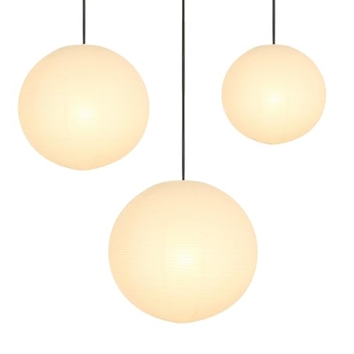 Paper Lanterns 3pcs 12”14”16”Large Round White Chinese Lanterns Paper Lamp