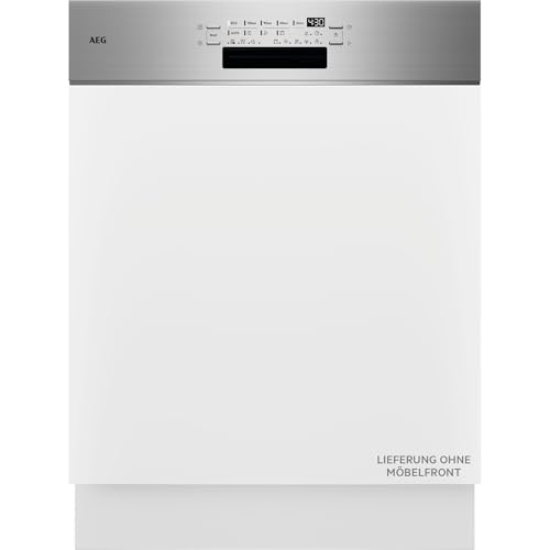 Teilintegrierter AEG 7000 Geschirrspüler 60cm, smarte WiFi Spülmaschine, flexible Körbe & effiziente Reinigung, 44dB, personalisierte Zeitsteuerung, nur 8,4L Wasserverbrauch, Gummi-Spikes, GT7200B1SO