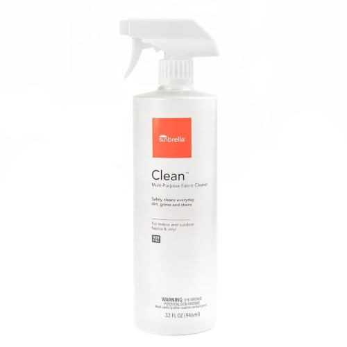 Sunbrella Clean Multi-Purpose Fabric Cleaner | All-in-One Solution for Water-Safe Fabrics and Vinyl | Upholstery Cleaner Removes Stains & Spills | Non-PFAS | 32 fl oz