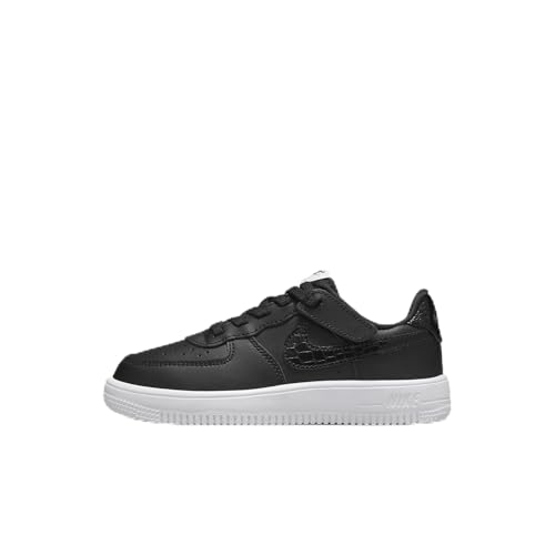 Nike Force 1 Low LV8 EasyOn Little Kids' Shoes (FV6104-001, Black/White/Black) Size 10