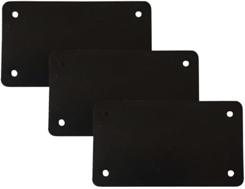 4x7 Blank Black Motorcycle License Plate - Perfect for Custom Vinyl Designs and Business Use DIY & DTF Projects Pack of 3