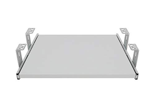 Tastaturauszug mit Tastaurablage 390X300mm hell grau Dekor, Auszugschienen verzinkt 300mm, Set Ablage mit Auszug für Mini Tastatur