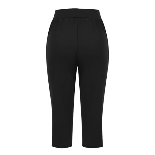 Women's Pull On Capri Pants 2025 High Waisted Stretch Lightweight Dressy Casual Summer Business Lounge Pants with Pocket4