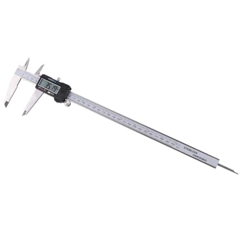 Image of digital vernier calipers with large LCD screen electronic vernier caliper thickness measuring Tool 0-12 in /0-300 mm auto off featured. (300mm digital vernier caliperr)