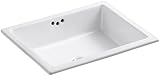 KOHLER K-2330-G-0 Kathryn Undercounter Bathroom Sink with Glazed Underside, White